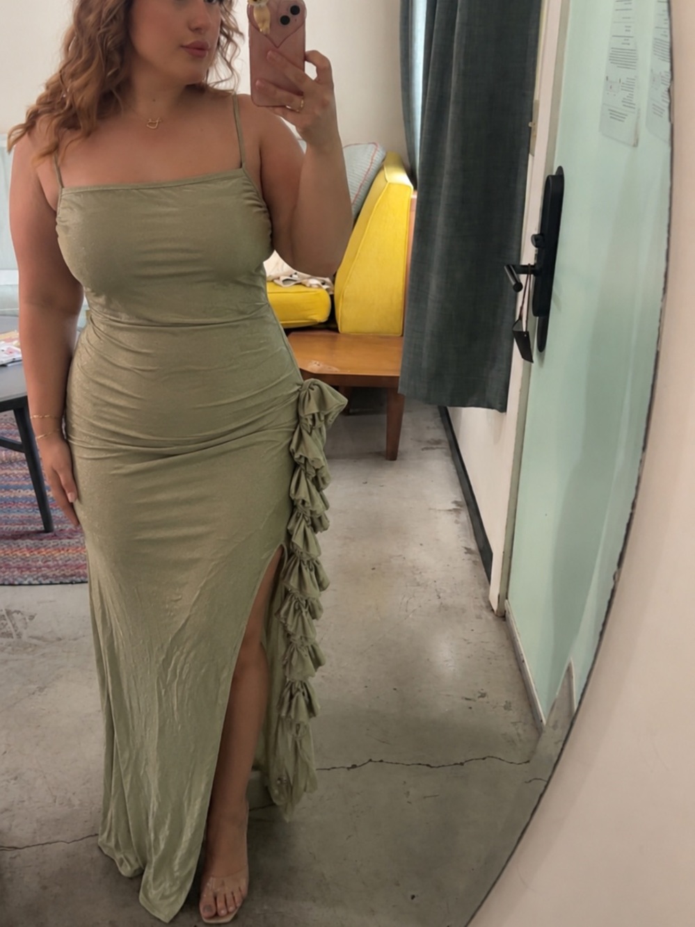 Green Ruffle Dress